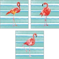Framed 'Tropical Life 3 Piece Art Print Set' border=
