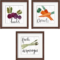 Framed 'Veggie 3 Piece Framed Art Print Set' border=