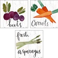 Framed Veggie 3 Piece Art Print Set