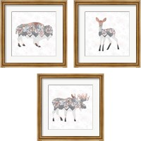 Framed Floral Animal Forest 3 Piece Framed Art Print Set