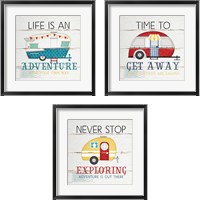 Framed 'Camping 3 Piece Framed Art Print Set' border=