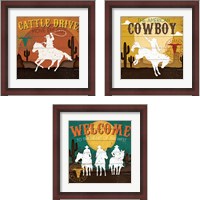 Framed Cattle Drive 3 Piece Framed Art Print Set