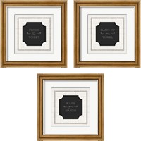 Framed 'Bathroom Rules 3 Piece Framed Art Print Set' border=