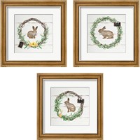 Framed 'Spring Wreath 3 Piece Framed Art Print Set' border=
