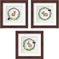 Framed Spring Wreath 3 Piece Framed Art Print Set