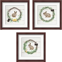 Framed Spring Wreath 3 Piece Framed Art Print Set