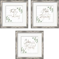 Framed 'Green Motivational 3 Piece Framed Art Print Set' border=