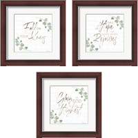 Framed 'Green Motivational 3 Piece Framed Art Print Set' border=