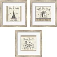 Framed 'Paris Farmhouse 3 Piece Framed Art Print Set' border=