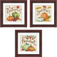 Framed Autumn Harvest Linen 3 Piece Framed Art Print Set