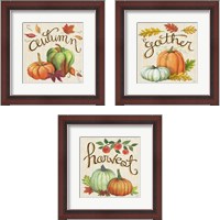 Framed Autumn Harvest Linen 3 Piece Framed Art Print Set