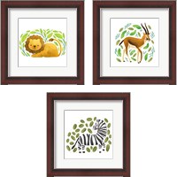 Framed Safari Cuties  3 Piece Framed Art Print Set