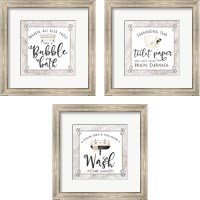 Framed Bath Humor  3 Piece Framed Art Print Set