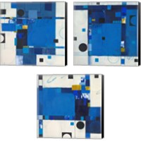 Framed 'Blueberry Hill 3 Piece Canvas Print Set' border=