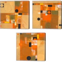 Framed 'Soleil  3 Piece Canvas Print Set' border=