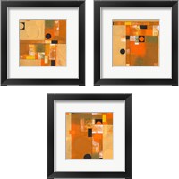 Framed 'Soleil  3 Piece Framed Art Print Set' border=
