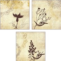 Framed 'Golden Henna Breeze 3 Piece Art Print Set' border=