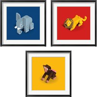 Framed Kids Animal 3 Piece Framed Art Print Set