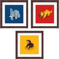 Framed Kids Animal 3 Piece Framed Art Print Set
