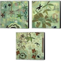 Framed 'Floral Fantasies 3 Piece Canvas Print Set' border=