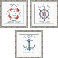 Framed 'Nautical Life 3 Piece Framed Art Print Set' border=