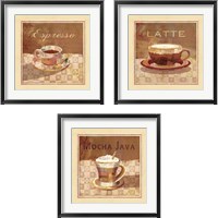 Framed 'Coffee 3 Piece Framed Art Print Set' border=