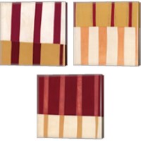 Framed 'Broken Stripes 3 Piece Canvas Print Set' border=