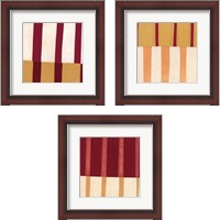 Framed 'Broken Stripes 3 Piece Framed Art Print Set' border=
