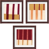 Framed 'Broken Stripes 3 Piece Framed Art Print Set' border=