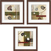 Framed 'Sticks and Stones 3 Piece Framed Art Print Set' border=