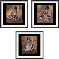 Framed 'Soulful Grace 3 Piece Framed Art Print Set' border=