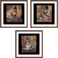 Framed 'Soulful Grace 3 Piece Framed Art Print Set' border=