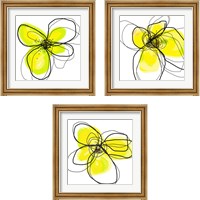 Framed Yellow Petals One 3 Piece Framed Art Print Set