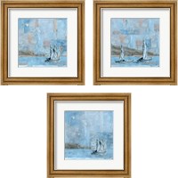 Framed 'Sailboat 3 Piece Framed Art Print Set' border=