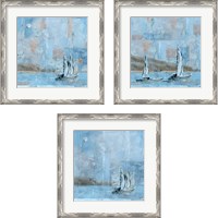 Framed 'Sailboat 3 Piece Framed Art Print Set' border=