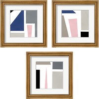 Framed 'Color Blocks 3 Piece Framed Art Print Set' border=
