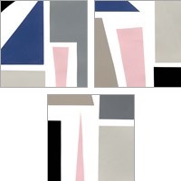 Framed 'Color Blocks 3 Piece Art Print Set' border=