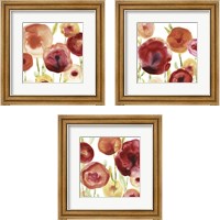 Framed 'Poppy Patch 3 Piece Framed Art Print Set' border=