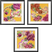 Framed 'China Garden 3 Piece Framed Art Print Set' border=