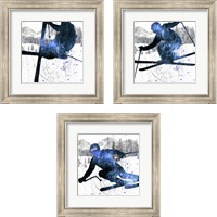 Framed 'Extreme Skier 3 Piece Framed Art Print Set' border=