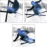 Framed 'Extreme Skier 3 Piece Art Print Set' border=