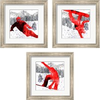 Framed 'Extreme Snowboarder 3 Piece Framed Art Print Set' border=