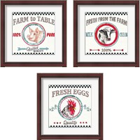 Framed 'Farm Signs 3 Piece Framed Art Print Set' border=