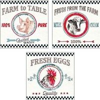 Framed Farm Signs 3 Piece Art Print Set