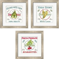 Framed Veggie Market  3 Piece Framed Art Print Set