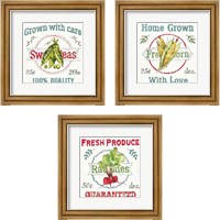 Framed Veggie Market  3 Piece Framed Art Print Set