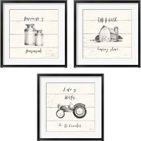 Framed 'Life at Home 3 Piece Framed Art Print Set' border=