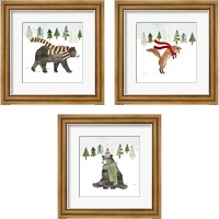 Framed 'Woodland Christmas 3 Piece Framed Art Print Set' border=
