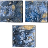 Framed Gilded Indigo 3 Piece Canvas Print Set