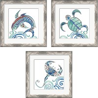 Framed 'Undersea Luau 3 Piece Framed Art Print Set' border=